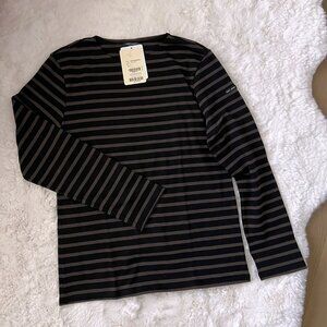 NWT - Saint James Merdien Stripe Unisex T-shirt - Noir/Taupe⚓